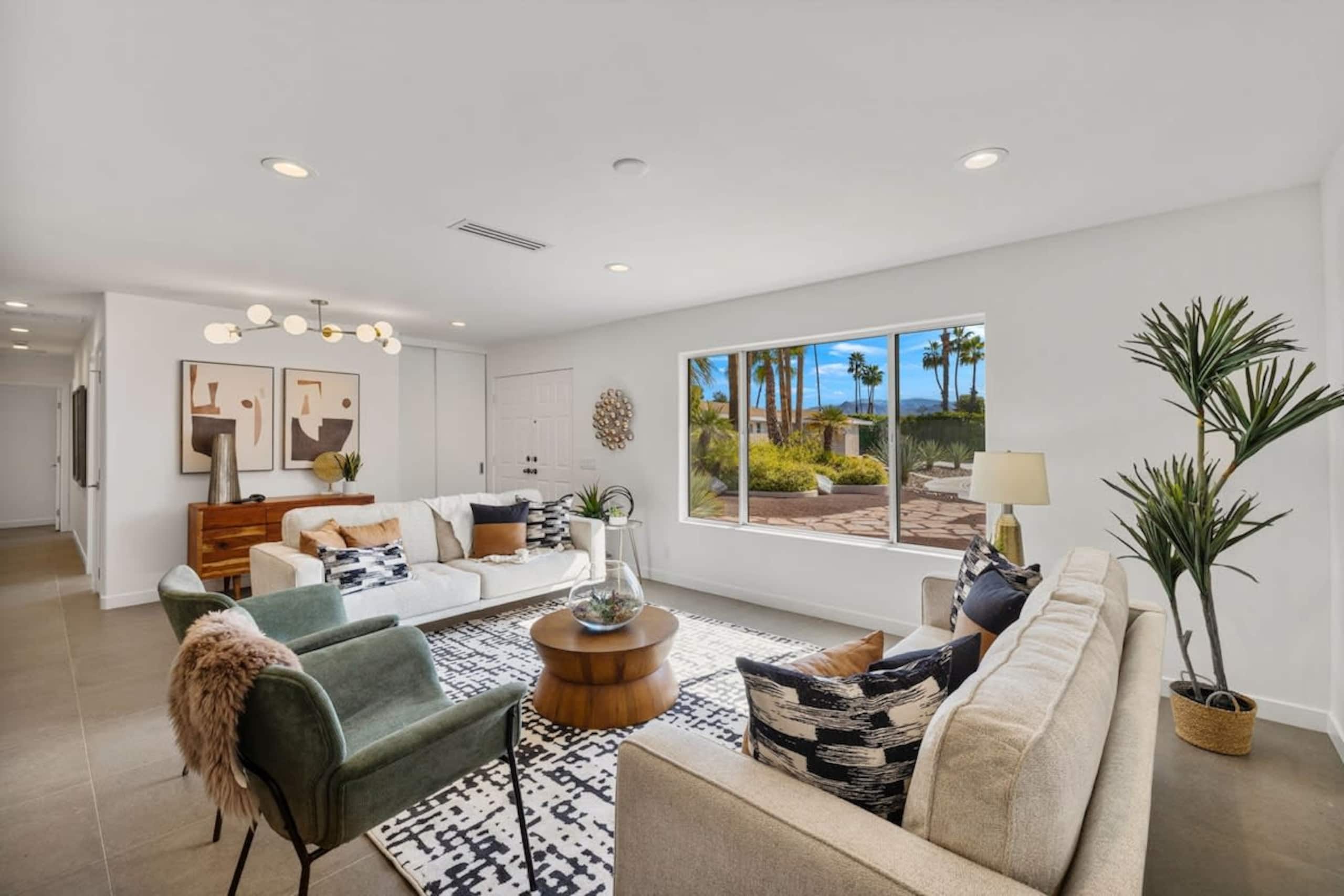 Living room with picture window