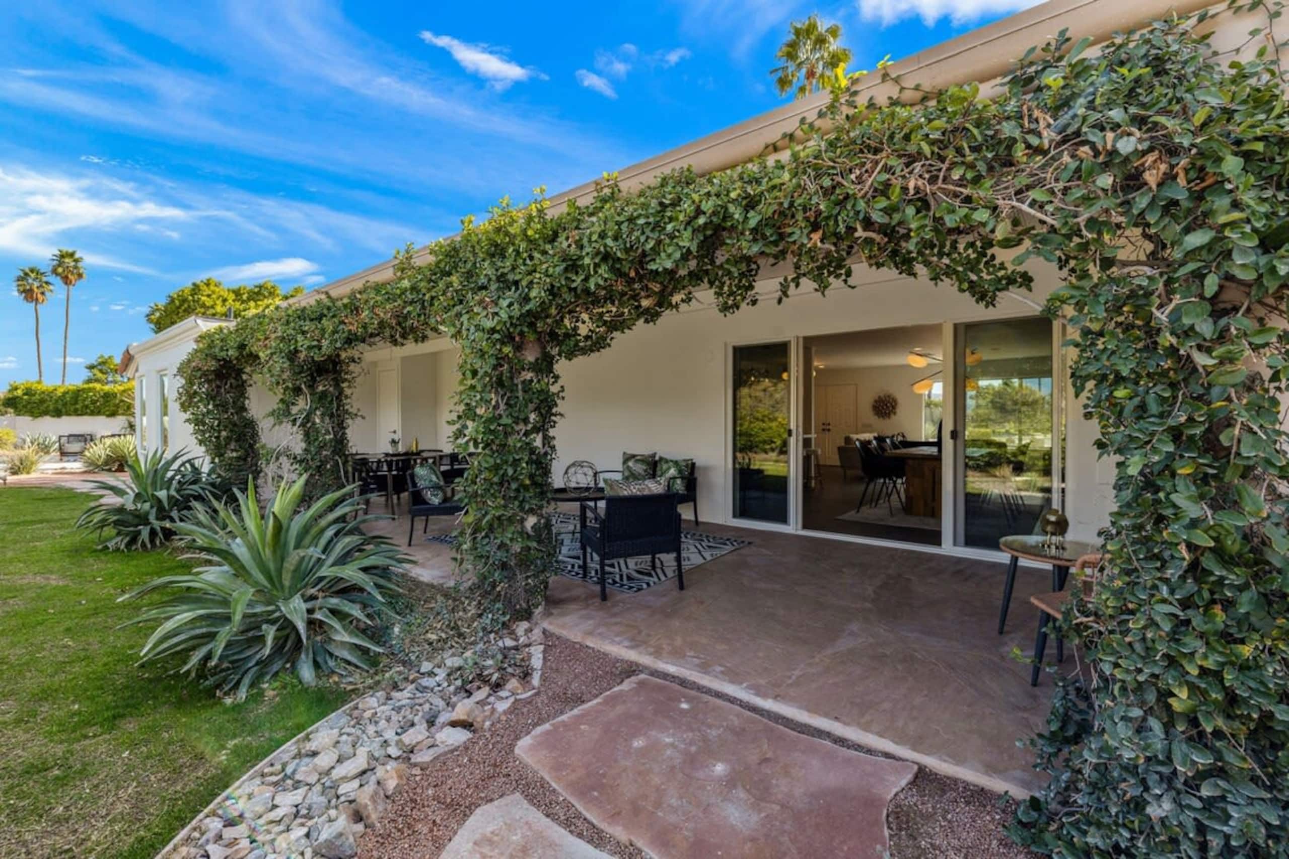 Vine-covered patio